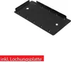 A black metal plate with multiple holes, likely an accessory for a tool. Produktbild-Vorschau