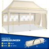 tillvex Pavillon 3x6m - mit 3 Seitenwänden Beige Produktbild-Vorschau 7