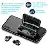 A smartphone with a pair of wireless earbuds and their charging case placed on top. Produktbild-Vorschau