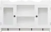 A white MDF wall cabinet with two glass-fronted doors and open shelves. Náhľad obrázku produktu