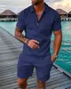 ASKSA Herren Sommer Trainingsanzug Polo Hemd Set Kurzarm Produktbild-Vorschau 2