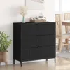 vidaXL Credenza nera 79,5 x 33 x 82 cm Materiale a base di Anteprima dell’immagine prodotto 4
