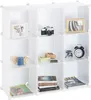 Relaxdays Regalsystem 9 Fächer, Raumteiler Kunststoff, Produktbild-Vorschau 1