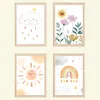 Sonne Wolke Blumen Regenbogen 4er Set DIN A4 Kinderzimmer Produktbild-Vorschau 6