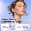 A woman wearing earbuds, with close-ups of the earbuds and their features. Produktbild-Vorschau