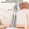 Manueller Handmixer Edelstahl Kurbel Schneebesen Produktbild-Vorschau 4