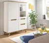 Highboard "Hygge" weiß und Eiche Vitrine skandinavisch 100 Produktbild-Vorschau 5