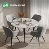 4er Set Drehbare Veloursstühle mit Ziernähten TURNO Grau Produktbild-Vorschau 11