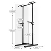 A black fitness station with dimensions indicated by lines and text. Anteprima dell’immagine prodotto