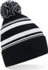 Beechfield B473R | Striped Fan Beanie - Farbe: Black/White Produktbild-Vorschau 1