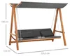 Outsunny Hollywoodschaukel mit Bettfunktion 3-Sitzer mit Produktbild-Vorschau 3