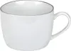 Lambert PIANA KAFFEE-/TEETASSE WEIß RAND GRAU 60020070 Produktbild-Vorschau 1