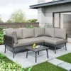 An outdoor patio setting with a sectional sofa and coffee table. Anteprima dell’immagine prodotto