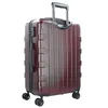 A burgundy suitcase with four wheels and a retractable handle is shown against a white background. Produktbild-Vorschau