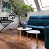 A living room scene with a sofa, coffee tables, a plant, and a keyboard. Produktbild-Vorschau