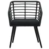 vidaXL Gartenstühle 2 Stk. mit Auflagen Poly Rattan Schwarz Produktbild-Vorschau 2