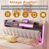 Łóżko tapicerowane Merax 140x200 cm z oświetleniem LED i Podgląd zdjęcia produktu 5