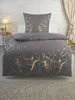 Mikrofaser Bettwäsche Metallic Effekt - Grau Gold - 135x200 Produktbild-Vorschau 1