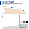 Diagram showing measurements and color options for an awning. Náhľad obrázku produktu