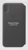 A black leather folio case for an iPhone Xs Max is shown against a white background. Produktbild-Vorschau