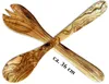 A pair of olive wood salad servers, with text indicating their approximate size. Produktbild-Vorschau