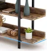 A close-up view of a multi-tiered shelf unit with decorative items. Náhled obrázku produktu