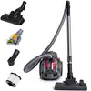 A collection of vacuum cleaner parts and accessories arranged around a central vacuum cleaner unit. Náhled obrázku produktu