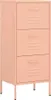 A pink metal filing cabinet with three drawers. Produktbild-Vorschau
