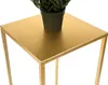 A close-up of a gold square plant stand with a potted plant on top. Náhľad obrázku produktu