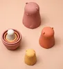 Silikon Matrjoschka Puppen 4 Stück, Bär-Design, Montessori Produktbild-Vorschau 3