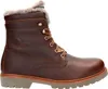 A single brown leather boot with fur lining is shown against a white background. Anteprima dell’immagine prodotto