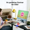 A person is using a graphics tablet at a desk with a computer, lamp, and other accessories. Voir les images du produit