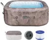 An inflatable hot tub and its accessories are displayed against a white background. Produktbild-Vorschau