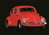 A red Volkswagen Beetle model car is displayed against a black background. Produktbild-Vorschau
