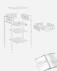 An exploded view of unassembled furniture parts and an open instruction manual. Náhled obrázku produktu