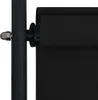 Close-up of the roller mechanism of an anthracite outdoor roller blind attached to a black pole. Náhled obrázku produktu
