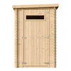 A wooden garden shed with a single door and a small window. Produktbild-Vorschau