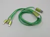 Câble de recharge USB LED 3-en-1, vert lumineux, Micro Voir les images du produit 5