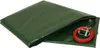A folded green tarp with a red rope coiled on top, set against a white background. Produktbild-Vorschau