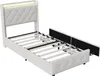 Letto imbottito UnboxG 90x200 cm in velluto beige, 4 Anteprima dell’immagine prodotto 11