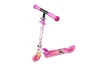 A pink and white children's scooter with Minnie Mouse graphics. Produktbild-Vorschau