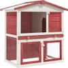 vidaXL Clapier à lapins 3 portes Rouge Bois Voir les images du produit 7