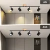 ZMH LED stropní reflektor 4 plameny stropní lampa dřevo Náhled obrázku produktu 5