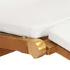 Liegestuhl mit Auflage Cremeweiß Massivholz Teak Produktbild-Vorschau 7