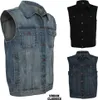 A collage of three denim vests on a white background. Produktbild-Vorschau