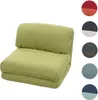 A green foldable sofa bed is shown against a white background, with swatches of other available colors displayed to the right. Produktbild-Vorschau