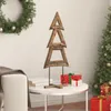 vidaXL Albero di Natale con supporto marrone 90 cm in legno Anteprima dell’immagine prodotto 4