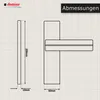 A technical drawing of a door handle with dimensions. Produktbild-Vorschau