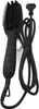 A black electric hair straightening brush with its cord is laid out on a white background. Podgląd zdjęcia produktu