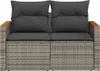 vidaXL Gartensofa 2-Sitzer mit Kissen Grau Poly Rattan Produktbild-Vorschau 4